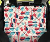 Red Blue Guitar Pattern Dog Car Seat Covers