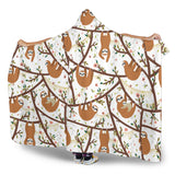 Sloths Hanging On The Tree Pattern Hooded Blanket