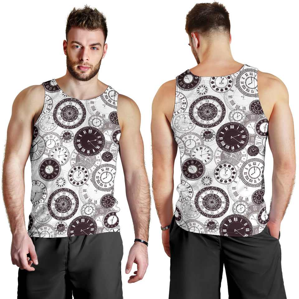 Classic vintage clock pattern Men Tank Top