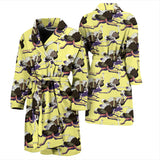 Ostrich Pattern Print Design 04 Men's Bathrobe