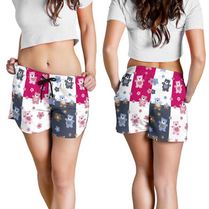Teddy Bear Pattern Print Design 03 Women Shorts