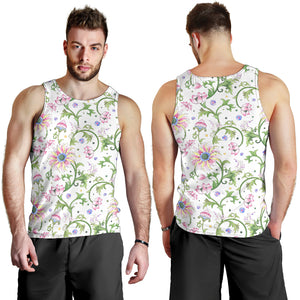 Beautiful pink lotus waterlily leaves pattern Men Tank Top