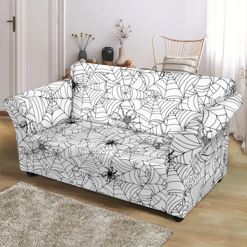 Spider Web Cobweb Pattern Loveseat Couch Slipcover