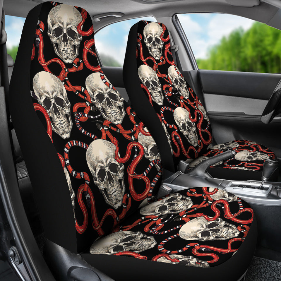 Red Snake Skull Pattern  Universal Fit Car Seat Covers
