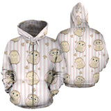 Cute Owl Leaf Zip Up Hoodie