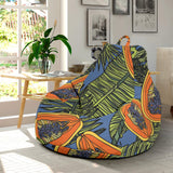 Colorful Papaya Tropical Leaves Bean Bag Cover