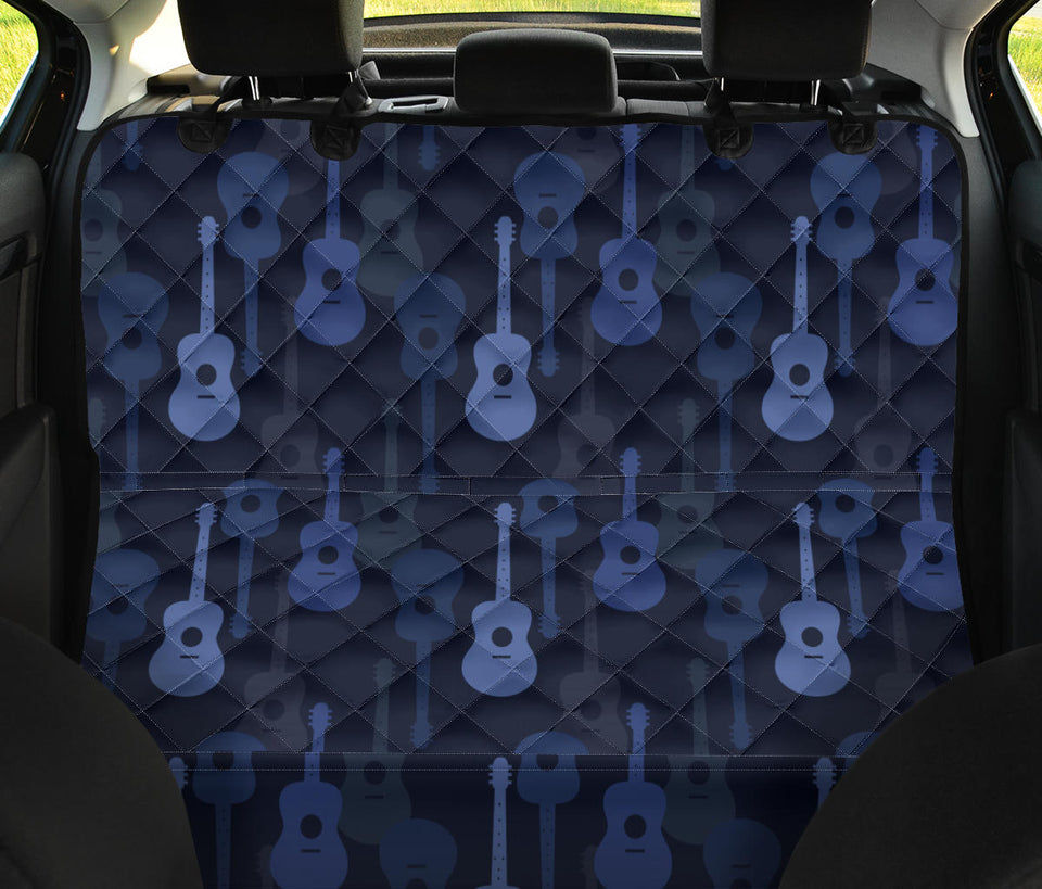 Blue Theme Guitar Pattern Dog Car Seat Covers