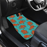 Octopus Turquoise Background Front Car Mats