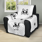 Cute french bulldog paw pattern Recliner Cover Protector