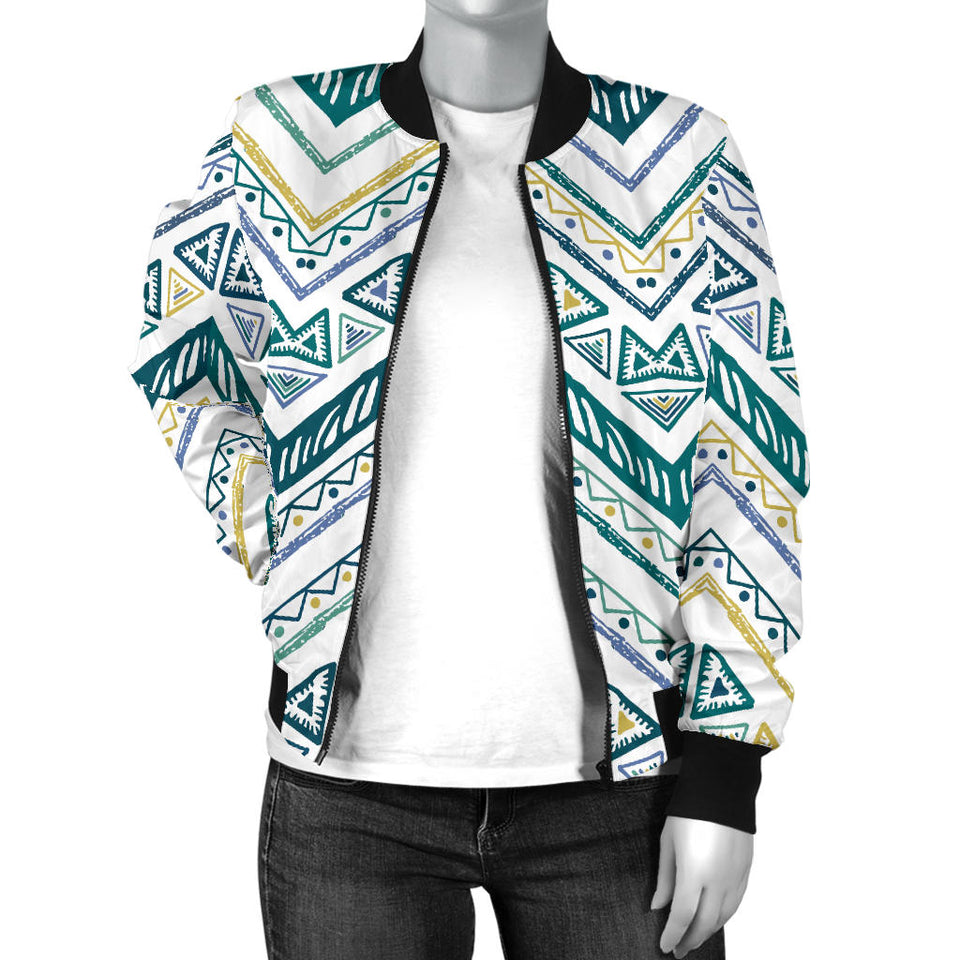 Zigzag  Chevron Paint Design Pattern Women'S Bomber Jacket