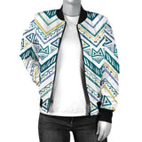Zigzag  Chevron Paint Design Pattern Women'S Bomber Jacket