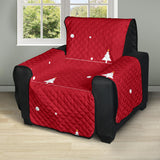 Christmas tree star snow red background Recliner Cover Protector