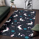 Unicorn Rainbows Moon Clound Star Pattern Area Rug