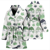 Chameleon Lizard Succulent Plant Pattern Women'S Bathrobe