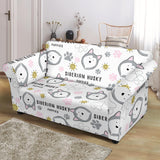 Siberian Husky Design Pattern Loveseat Couch Slipcover