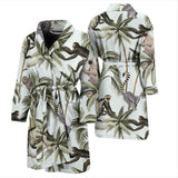 Monkey Sloth Lemur Palm Trees Pattern Men'S Bathrobe