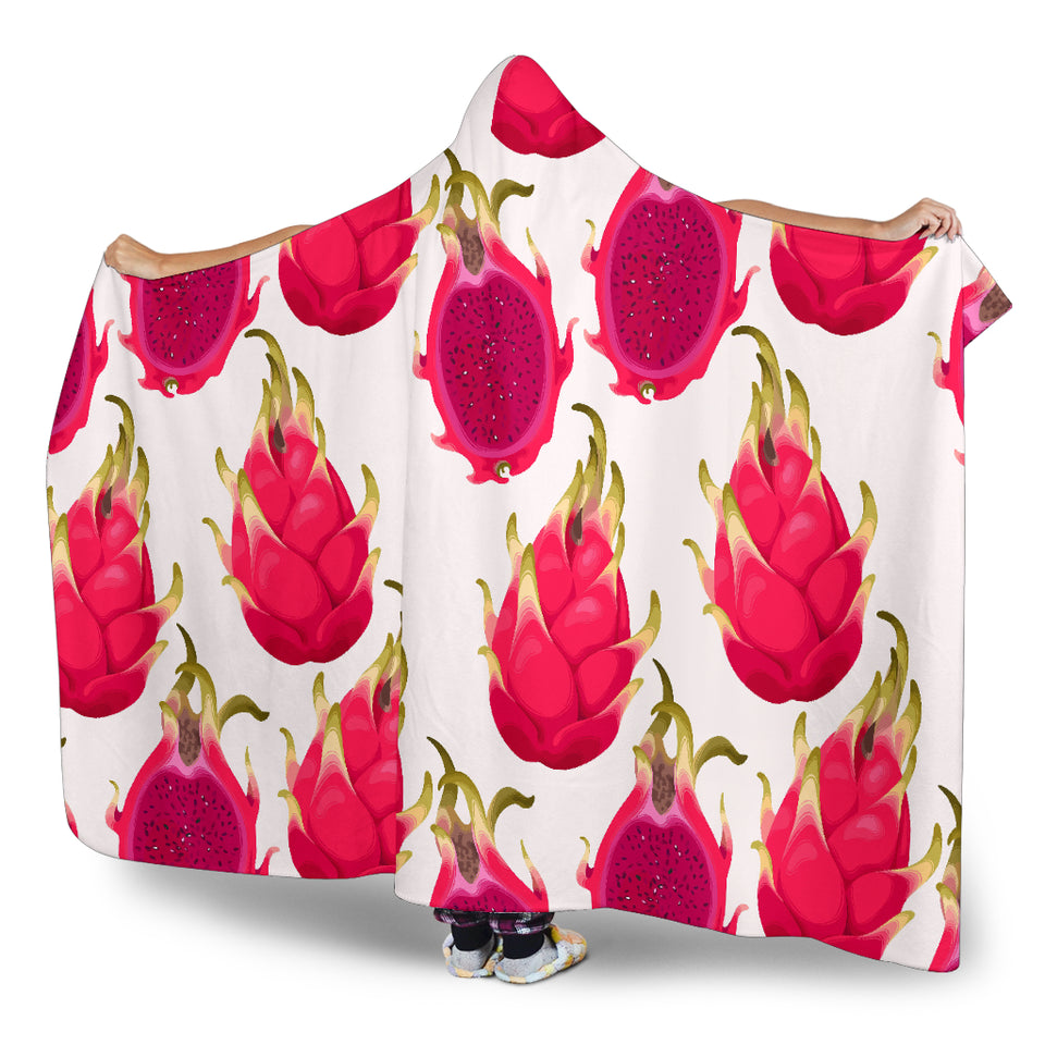 Dragon Fruits Design Pattern Hooded Blanket