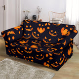 Halloween Pattern Pumpkin Background Loveseat Couch Slipcover