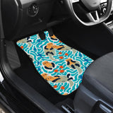 Cute Sea Otters Fishe Sea Urchin Pattern Front And Back Car Mats