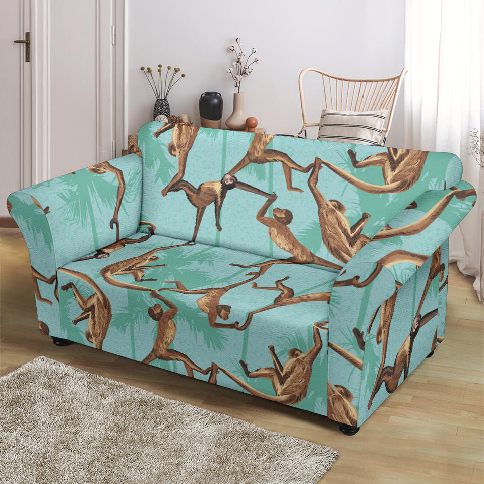 Monkey Palm Tree Background Loveseat Couch Slipcover