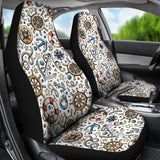 Cute Nautical Steering Wheel Anchor Pattern Universal Fit Car Seat Covers