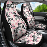 Zebra Pink Flower Background  Universal Fit Car Seat Covers