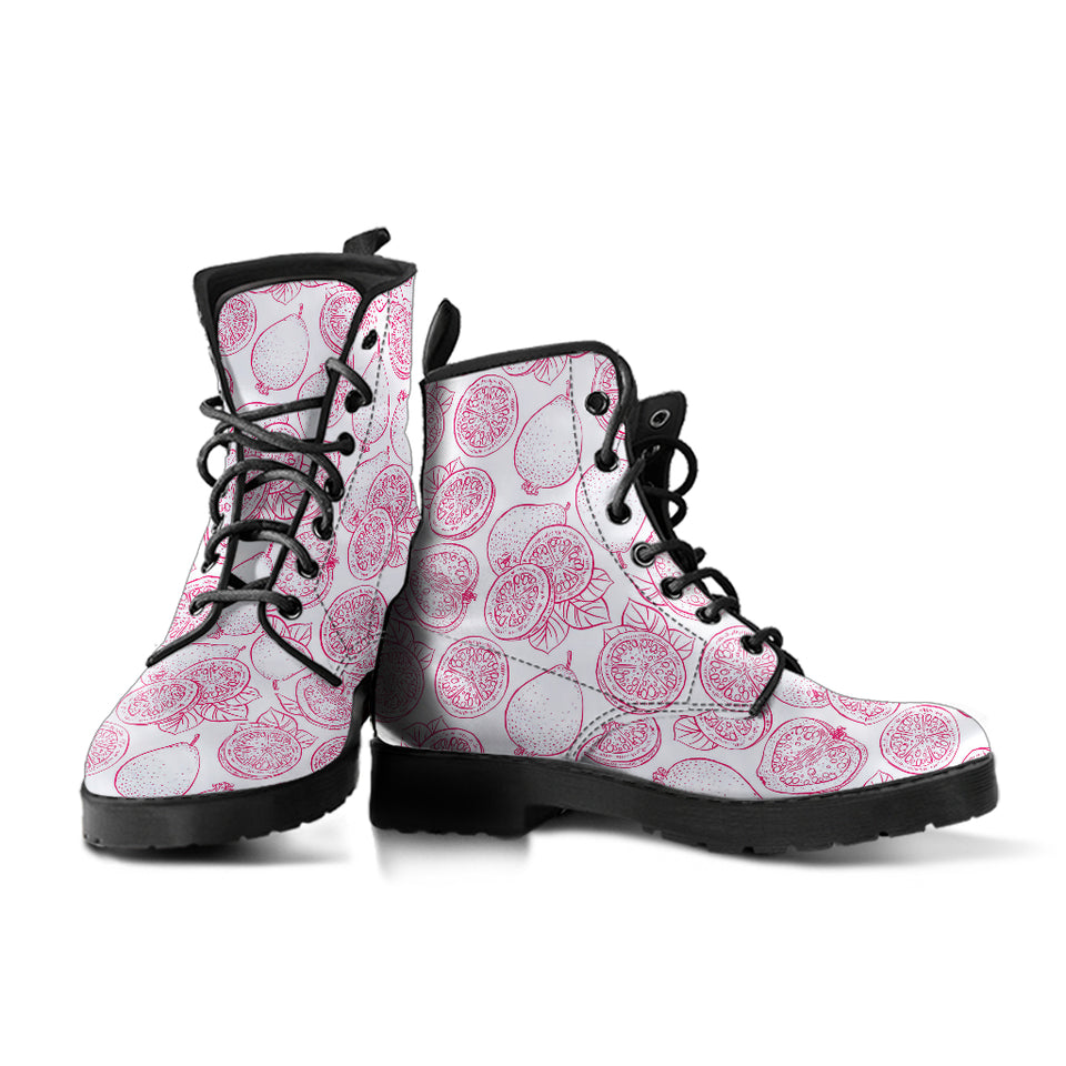 Sketch Guava Pattern Leather Boots