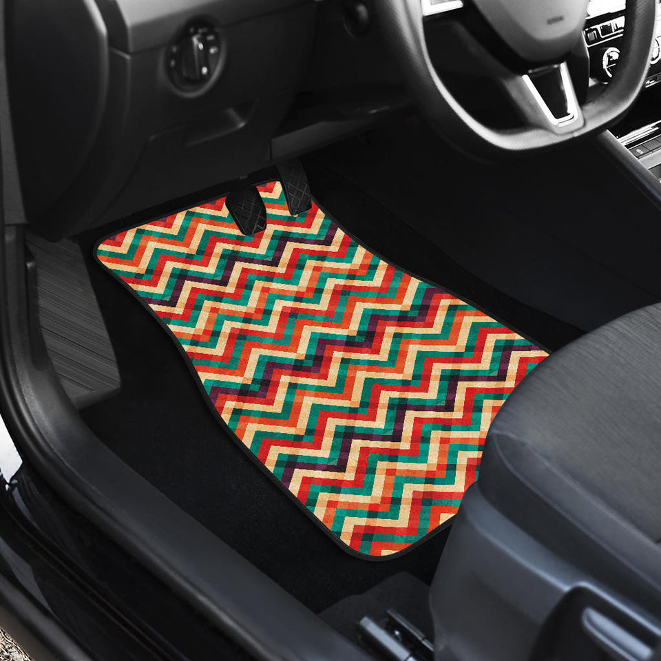 Zigzag  Chevron Colorful Pattern Front Car Mats