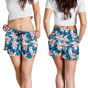 Hibiscus Pattern Print Design 02 Women Shorts