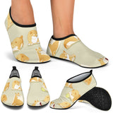 Cute Fat Shiba Inu Dog Pattern Aqua Shoes