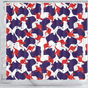 Kangaroo Australian Pattern Shower Curtain Fulfilled In US