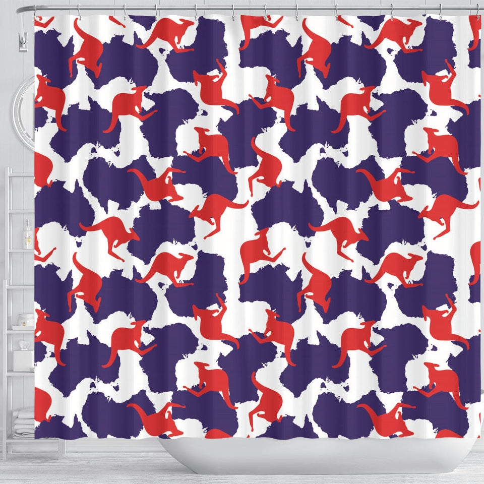 Kangaroo Australian Pattern Shower Curtain Fulfilled In US