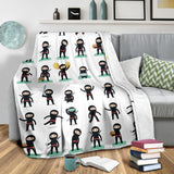 Cute Ninja Katana Sword Pattern Premium Blanket