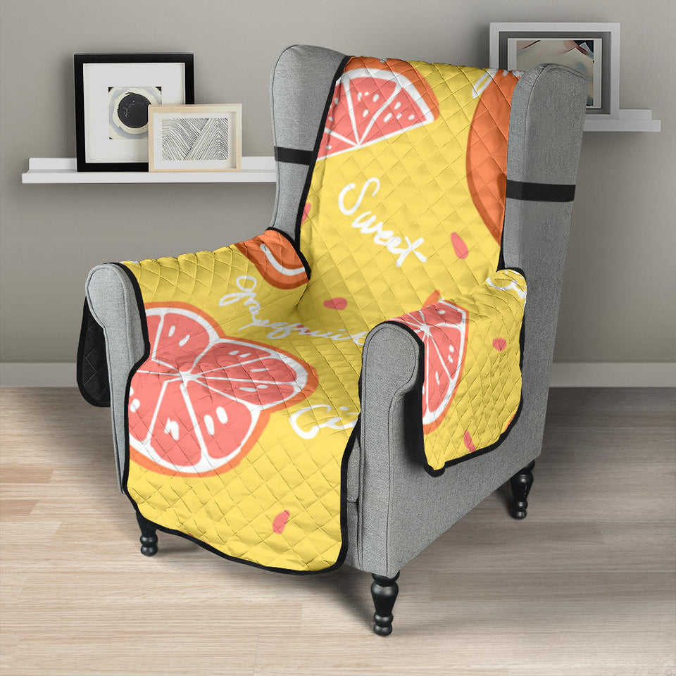 Grapefruit yellow background Chair Cover Protector