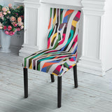 Colorful Zebra Skin Pattern Dining Chair Slipcover