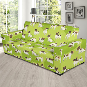Jack Russel Pattern Print Design 01 Sofa Slipcover