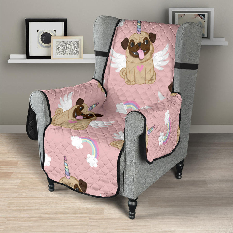 Cute unicorn pug pattern Chair Cover Protector