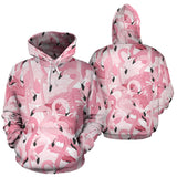 Pink Flamingos Pattern Background Men Women Pullover Hoodie
