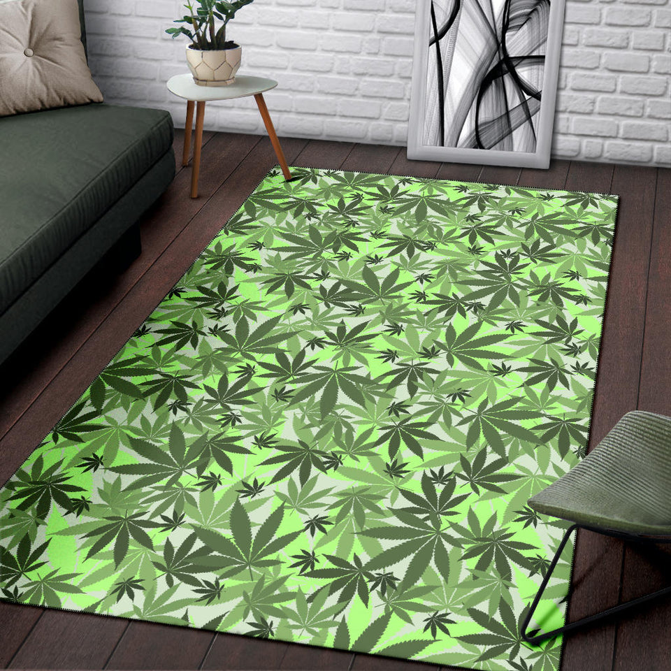 Canabis Marijuana Weed Pattern Print Design 01 Area Rug