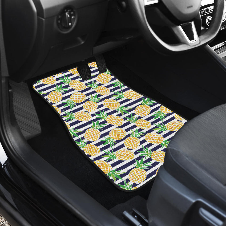 Pineapples Pattern Striped Background Front Car Mats