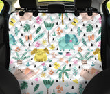 Cute Elephants Palm Tree Flower Butterfly Pattern Dog Car Seat Covers