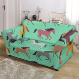 Colorful Horses Pattern Loveseat Couch Slipcover