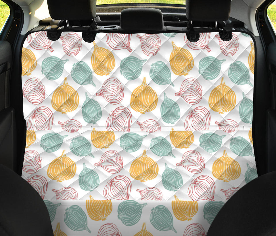 Colorful Onions White Background Dog Car Seat Covers