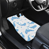 Blue Whale Pattern Front And Back Car Mats
