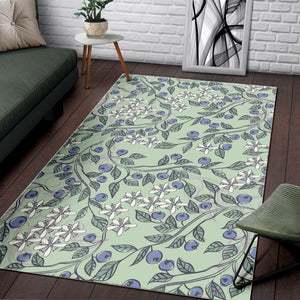 Hand Drawn Blueberry Pattern Area Rug