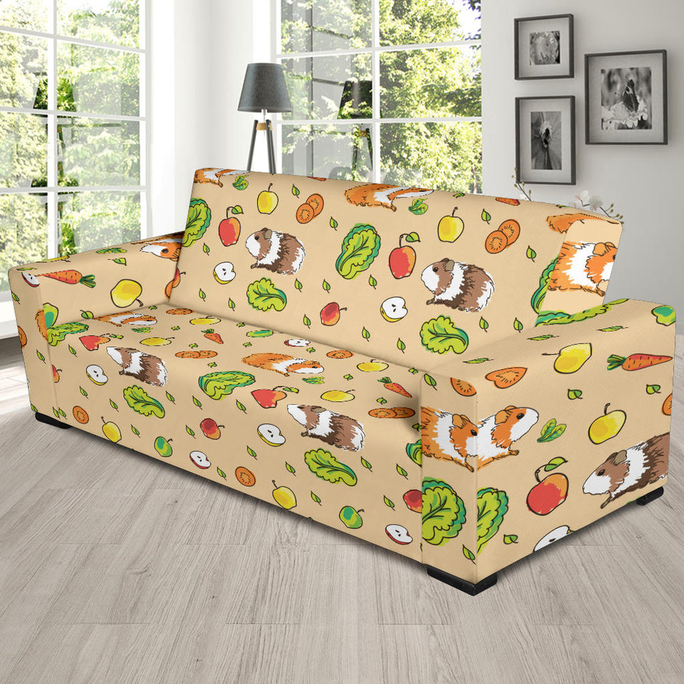 Guinea Pig Pattern Print Design 05 Sofa Slipcover