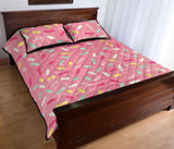 Pink donut glaze candy pattern Quilt Bed Set