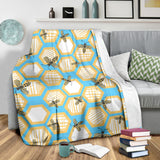 Bee Honeycomb Pattern Premium Blanket