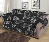 Garlic pattern black background Sofa Cover Protector