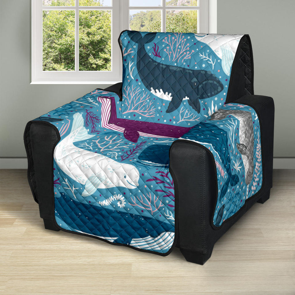 Whale design pattern Recliner Cover Protector